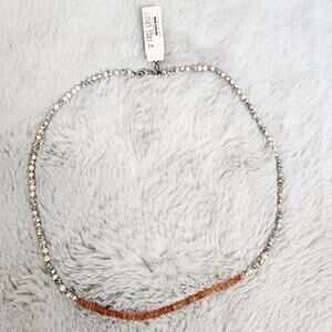 NEW Peyote Bird Elegant Sunstone Crystal Orange and Cream Beaded Necklace